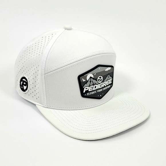 Pedigree Waterproof! 💦 6-Panel Snapback Hat with 3D PVC Patches | White - Picture 2 of 5